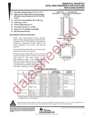 SN74HCT574DBRG4 datasheet  